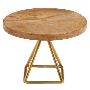Wood/Gold Triangle Serving Stand Short - Park Designs - The Fox Decor
